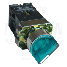 TRACON Tokozott világítókaros kapcsoló, zöld, LED, kétáll., izzó n. 1×NC+1×NO, 3A/400V AC, IP44 villanyszerelés