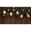 TRACON Tracon CHRSTSMPW10WW LED karácsonyi lánc, hóember,elemes Timer 6+18h,10LED, 3000K, 2xAA