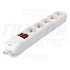 TRACON Újravezetékezhető, hordozható elosztósáv5×SCHUKO, max.16A, 250VAC villanyszerelés