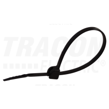 TRACON UV-álló fémnyelves kábelkötegelő, fekete281×3,6mm, D=2-76mm, PA6.6 villanyszerelés