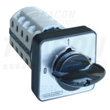 TRACON Választókapcsoló, 0-1-2400V, 50Hz, 125A, 2×4P, 30kW, 88×88mm, 90° villanyszerelés