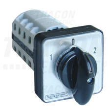 TRACON Választókapcsoló, 1-0-2400V, 50Hz, 160A, 2×4P, 37kW, 88×88mm, 60° villanyszerelés