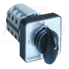 TRACON Választókapcsoló, 1-0-2400V, 50Hz, 160A, 2×4P, 37kW, 88×88mm, 90° villanyszerelés