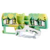 TRACON Védővezető ipari sorozatkapocs, rugós, sínre, zöld/sárga 800V 20A 0.08-2.5 mm2 4p
