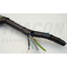 TRACON Vezetékösszefogó szalagspirál, fekete 20-120mm villanyszerelés