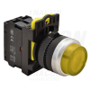 TRACON Világító nyomókapcsoló, kiálló, sárga1×NO, 5A/230V AC-15, IP42, LED 230V AC/DC