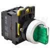 TRACON Világítókaros kapcsoló, zöld,LED, háromállású1×NO+1×NC, 5A/230V AC-15, IP65, LED 230V AC/DC