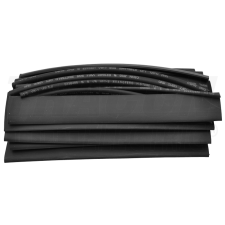 TRACON Zsugorcső készlet, vékonyfalú,2:1 zsugorodás, fekete15×150mm, POLIOLEFIN villanyszerelés