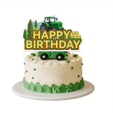  Traktor Happy Birthday felíratú papír tortabeszúró,tortadísz sütés és főzés