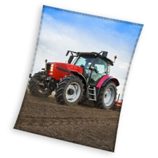 Traktor Red coral fleece polár takaró 130x160cm lakástextília
