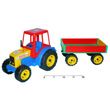 Traktor utánfutóval autópálya és játékautó