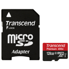 Transcend 128GB microSDXC Class10 UHS-I + adapterrel memóriakártya