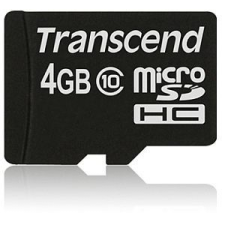 Transcend 4GB microSDHC Class 10 W/O + adapterrel (TS4GUSDC10) memóriakártya
