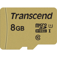Transcend 8GB microSDHC Transcend 500S U1 CL10 + adapter (TS8GUSD500S) (TS8GUSD500S) memóriakártya
