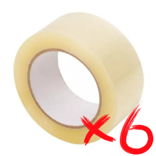 Transzparens csomagolószalag, ragasztószalag - 48 mm széles - 60 m hosszú - 6 darab ragasztószalag