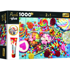Trefl : édességek puzzle - 1000 darabos + ragasztó puzzle, kirakós