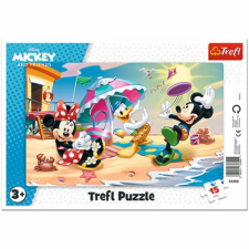 Trefl Mickey Egér szórakozás a tengerparton keretes puzzle 15 db-os Trefl puzzle, kirakós