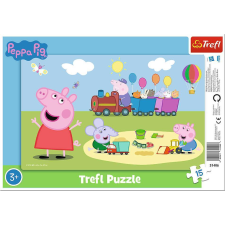 Trefl Peppa Pig Happy Train Kirakós játék 15 db Rajzfilmek (465627) puzzle, kirakós
