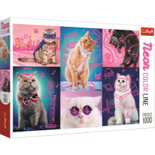 Trefl Trefl Neon Színvonal Kirakós - Szuper Macskák 1000 Darab puzzle, kirakós