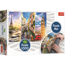 Trefl Trefl városok kollázs puzzle: Párizs-Velence-London 1000 darab + puzzle alátét puzzle, kirakós