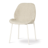  TREND Kárpitozott Szék Bézs Szövet Fehér Lábakkal