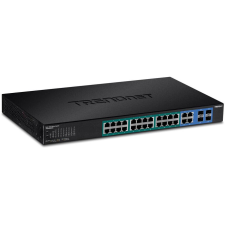 Trendnet Switch 28 Port Gbit Managed PoE+ 370W WebSmart 19" (TPE-5028WS) hub és switch