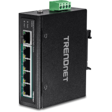 Trendnet TI-PE50 5-Port ipari Fast Ethernet PoE+ DIN-Rail Switch hub és switch