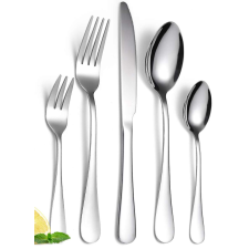  TRENDY'S rozsdamentes acél evőeszköz készlet, 5 db, króm tányér és evőeszköz