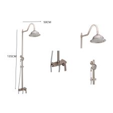 TRENDY S Három funkciós szatinált rozsdamentes acél zuhanyrendszer TRENDY S fürdőkellék
