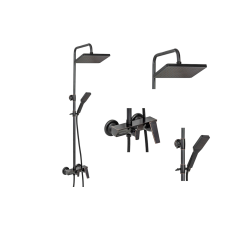 TRENDY S Három funkciós zuhany oszlop, kád funkcióval, fekete antikolt megjelenésben TRENDY S fürdőkellék