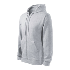  Trendy Zipper felső férfi világosszürke melírozott 2XL férfi pulóver, kardigán