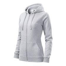 Trendy Zipper felső női világosszürke melírozott M női pulóver, kardigán