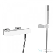 Tres CUADRO EXCLUSIVE termosztátos zuhany csaptelep, zuhanyszettel, fehér/króm 4071649 csaptelep