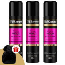 Tresemme TRESemmé Extra erős tartást adó Hajlakk 3x250ml + Ajándék TRESemmé Hajturbán hajformázó