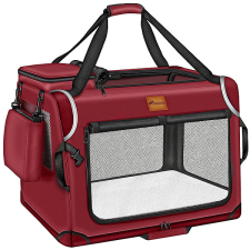 Tresko Přepravka pro psy a kočky 83 × 58 × 58 cm, červená szállítóbox, fekhely kutyáknak