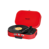 Trevi TT 1020 BT SALLY Red Hordozható retró bakelit lemezjátszó, USB-s zenerögzítéssel, beépített akkuval