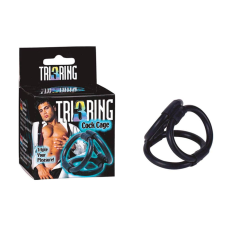 Tri Ring Cock Cage Black péniszgyűrű