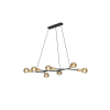 Trio Cross fekete-arany függesztett lámpa (TRI-306700732) E27 7 izzós IP20