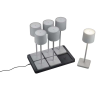 Trio Fernandez R54096677 6db-os tölthető kültéri asztali lámpa dokkolóval, 1,5W LED, 2700-4000-6000K, 130 lm, IP54