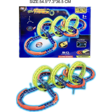 TRITON Extrém Versenypálya - 74 Építőelemből Álló, Kis Autóval és Fényeffektusokkal (ZKT.89937) autópálya és játékautó