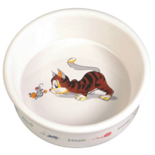  Trixie Ceramic Bowl – kerámia tál (fehér, mintás) macskák részére (0,2l /Ø12cm) macskatál