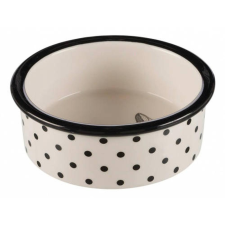 Trixie Ceramic Bowl - kerámiatál (macska minta, fehér/fekete) macskák részére (0,3l/Ø12cm) macskatál