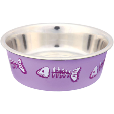  Trixie fém etetőtál halcsont motívumokkal - 0.25 l/ø 12 cm - Lila kutyatál