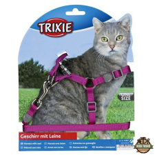 Trixie Hám És Póráz Macska Nylon 26-37cm/10mm 1,2m nyakörv, póráz, hám macskáknak