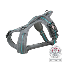 Trixie Hám Fusion Túrázáshoz,  L–XL: 72–89 cm/30 mm, Grafit/Óceán nyakörv, póráz, hám kutyáknak