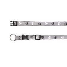 Trixie Nyakörv Reflect Fényvisszaverő Tappancsos Szürke/Fekete S-M 30-45cm/15mm nyakörv, póráz, hám kutyáknak