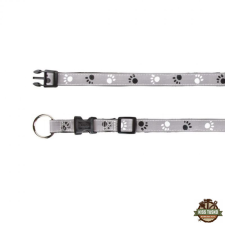 Trixie Nyakörv Reflect Fényvisszaverő Tappancsos Szürke/Fekete Xs-S 22-35cm/15mm nyakörv, póráz, hám kutyáknak