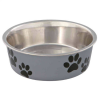 Trixie Stainless Steel Bowl - fémtál műanyag borítással (mintás, többféle színben) kutyák részére (0,3l/Ø12cm)
