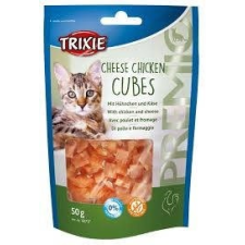 Trixie Trixie Premio Cheese Chicken Cubes - jutalomfalat (csirke,sajt) macskák részére (50g) jutalomfalat kutyáknak