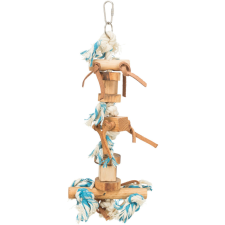 Trixie Wooden Toy on Rope | Fa játék kötéllel nagy papagájok részére - 35 cm játék madaraknak